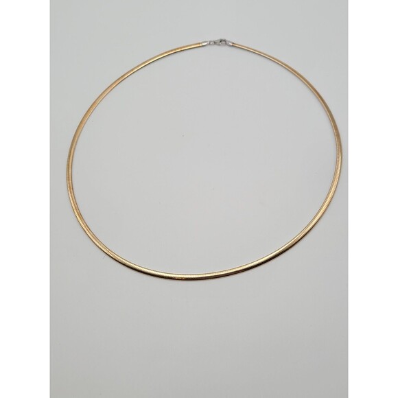 Reversible 14k White & Yellow Gold Omega Chain Necklace 18" Length, 13.74g - Picture 11 of 13